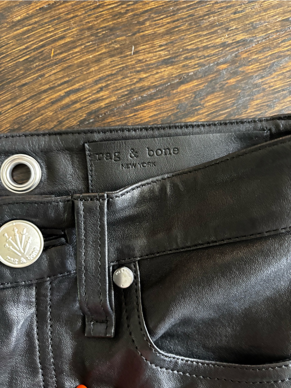 rag & bone women’s  Black Leather Skinny Jeans